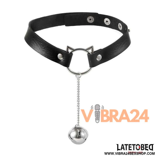 choker with cat ear hoop and bell