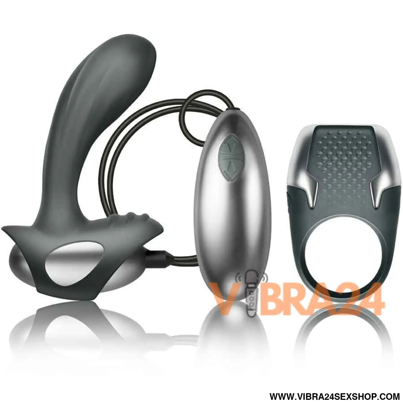 CLIMAXIMUM - KIT EXCITE ANEL PARA PÉNIS + MASSAGEADOR DE PRÓSTATA COM FIO