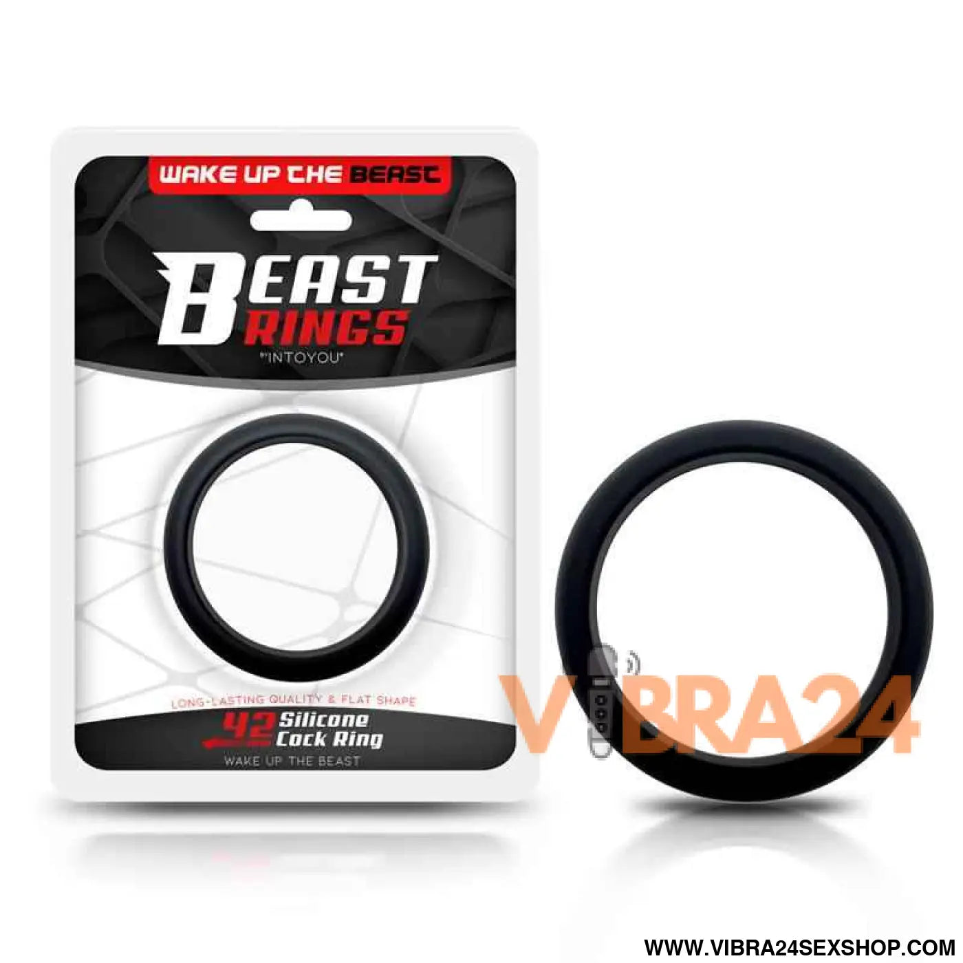 Cock Ring Solid Silicone 4.2 cm Black