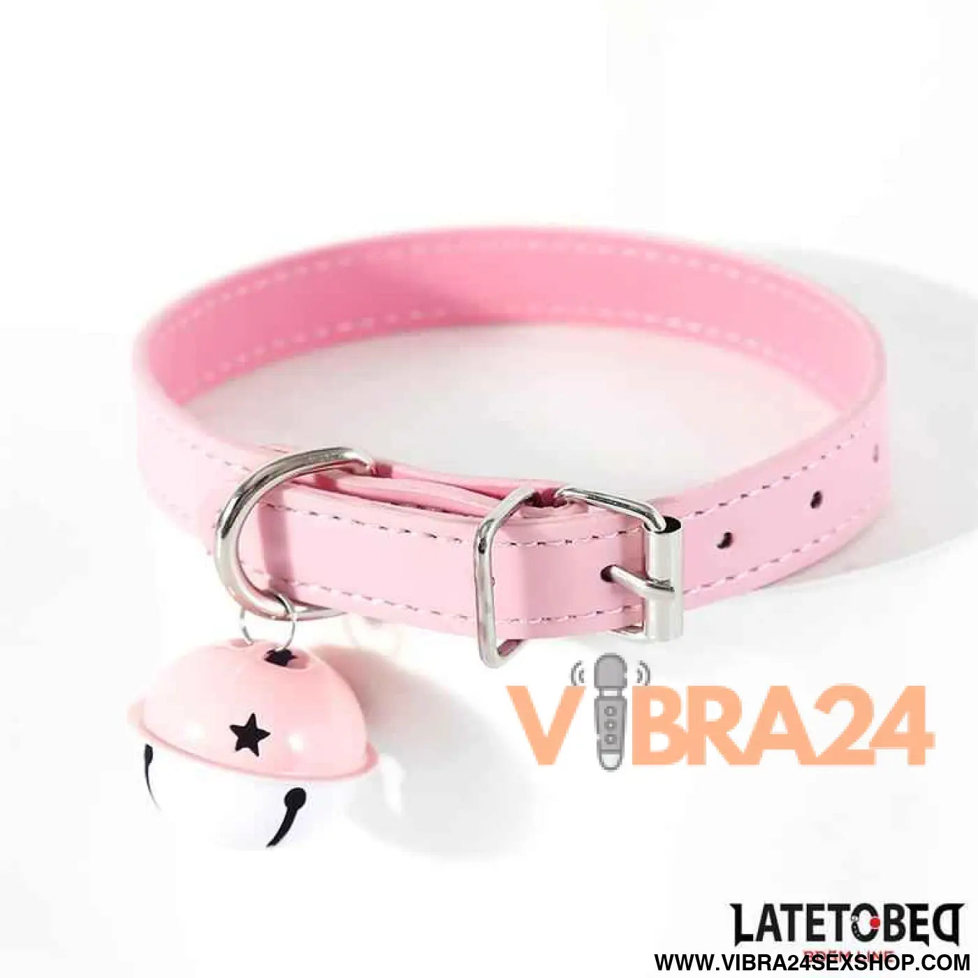 Collar with Bell Adjustable Pink