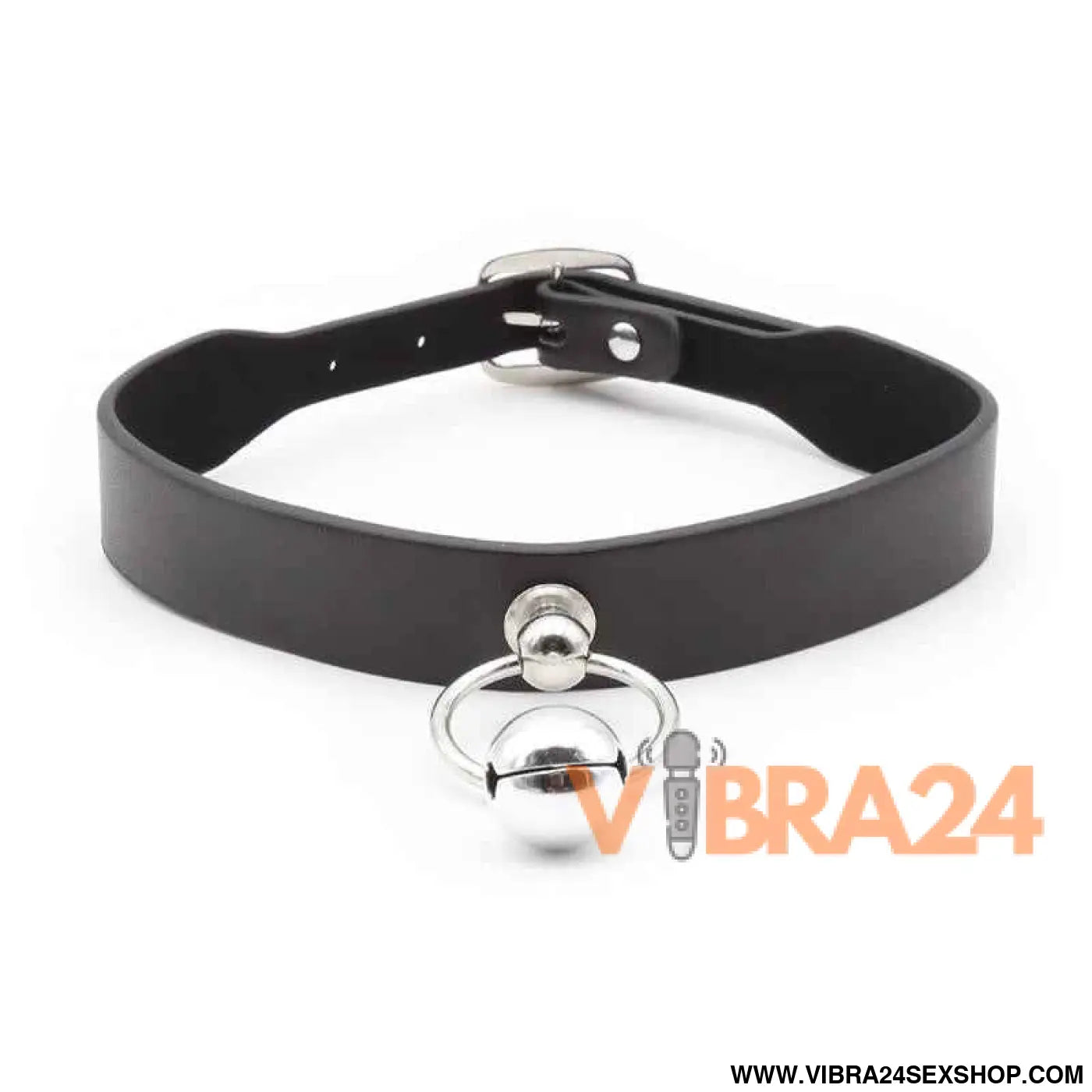 Collar with Hoop and Bell Black