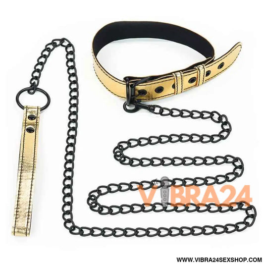 Collar with Leash Bondage Gold