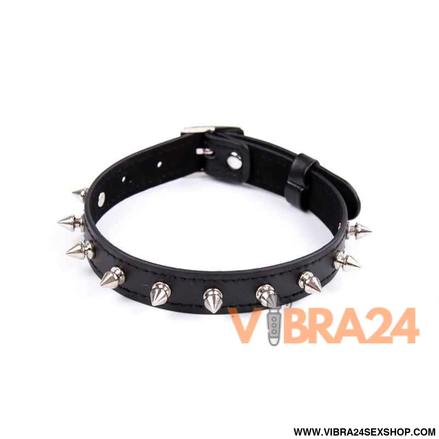 Collar with Spikes Adjustable 43 cm Black