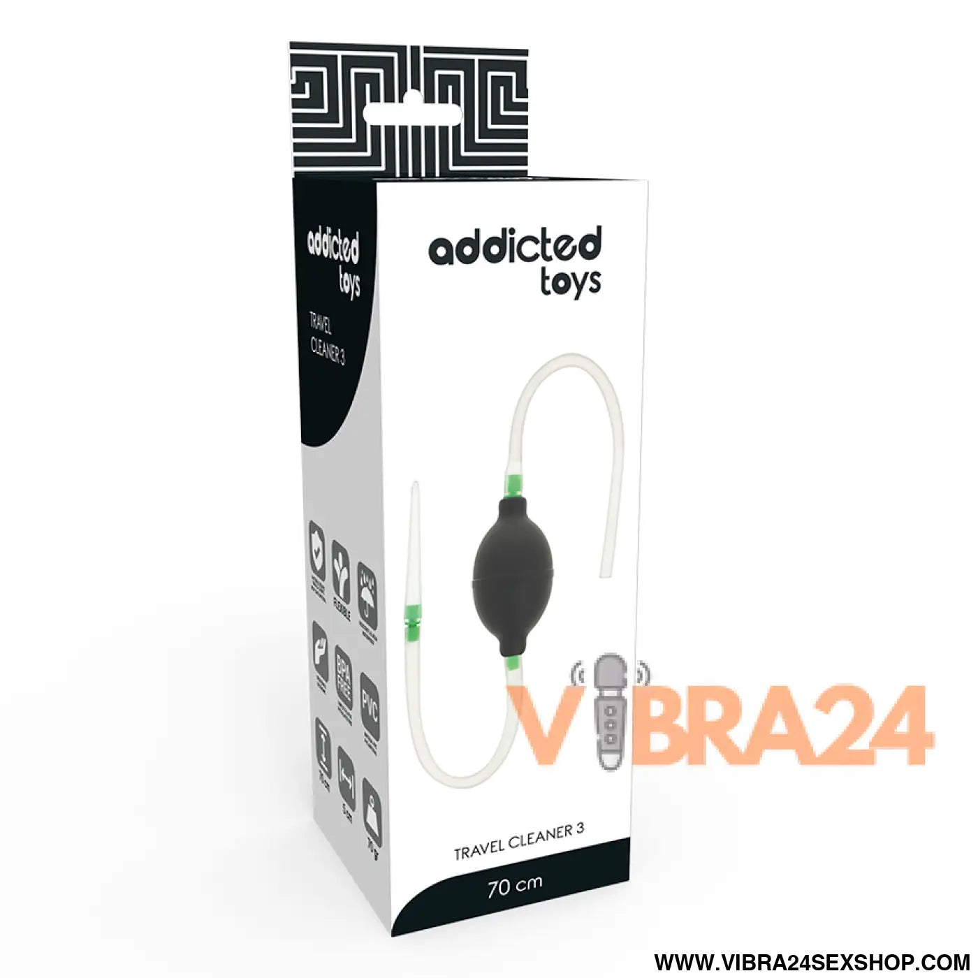 Conjunto de enema preto Addicted Toys com pêra anal silicone