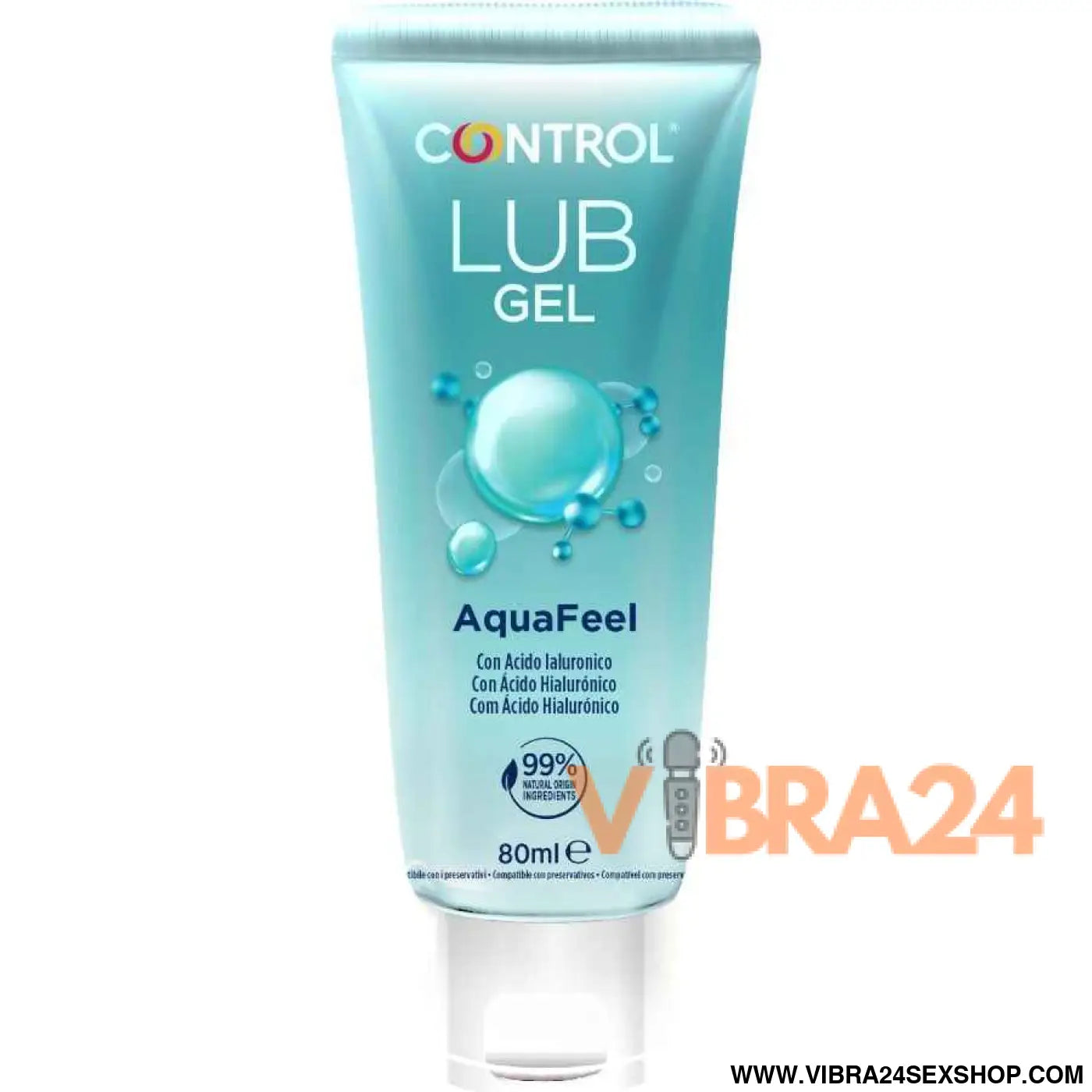 CONTROL - LUBRIFICANTE AQUAFEEL COM ÁCIDO HIALURÔNICO 80 ML