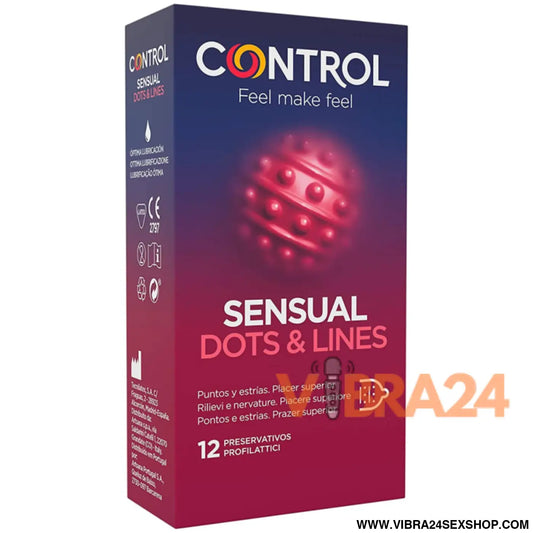 CONTROL - PONTOS E LINHAS SENSUAIS ESTRIAS 12 UNIDADES