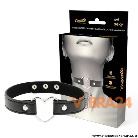 COQUETTE CHIC DESIRE - COLAR DE COURO VEGANO ACESSÓRIO CORAO MULHER