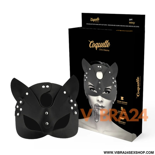 COQUETTE CHIC DESIRE - MSCARA DE COURO VEGANO COM ORELHAS GATO