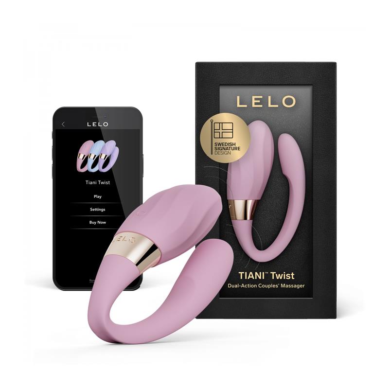 LELO – Tiani Twist: Massageador Duplo para Casais com Tecnologia SmoothRise™, 10 Modos e Controlo por App em Rosa Suave