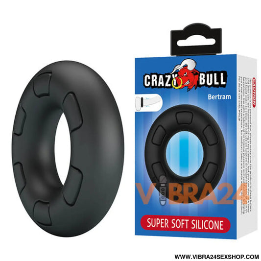 Crazy Bull – Bertram: Anel Peniano em Silicone Super Macio com Detalhes Relevo para Ereções Mais Firmes e Duradouras