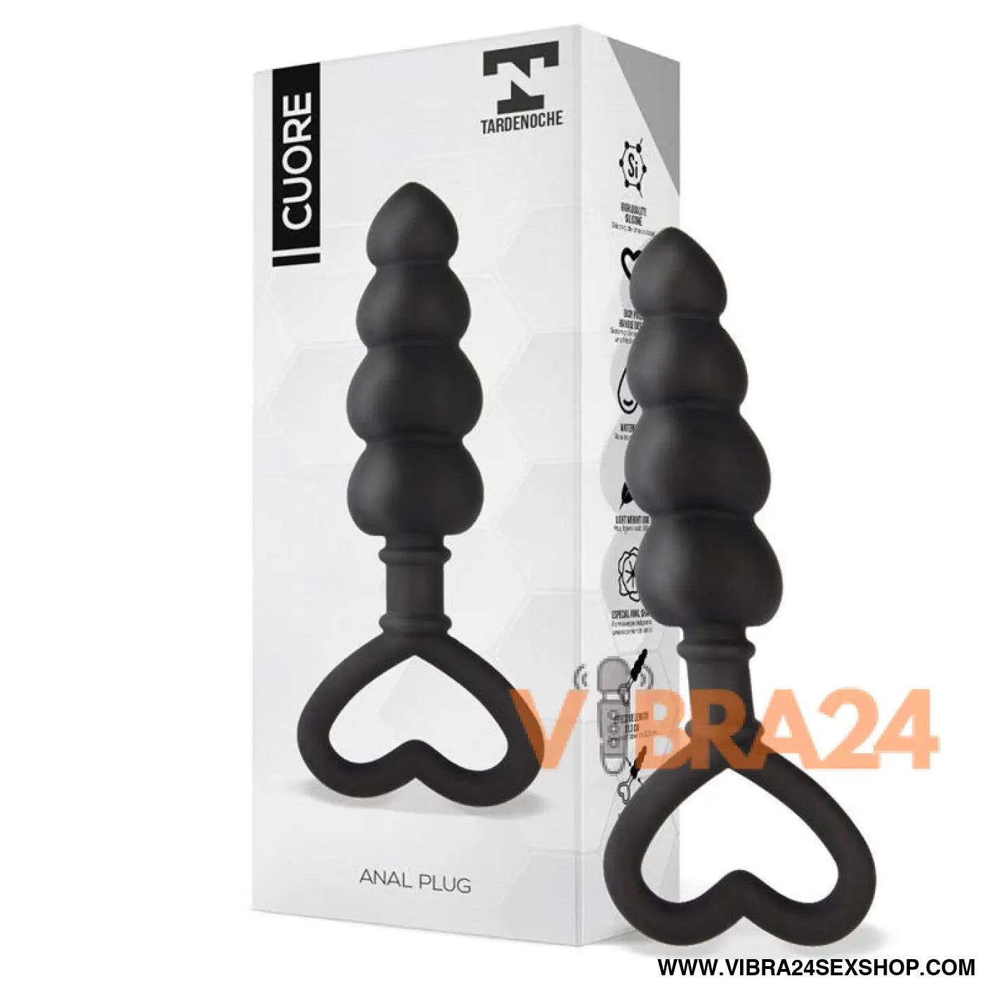 Cuore Anal Plug Silicone Black