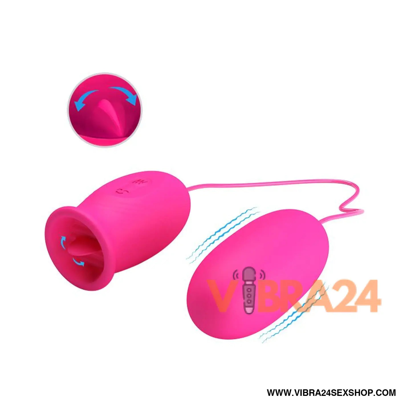 Daisy Vibrating Egg with Licking Tongue Pink