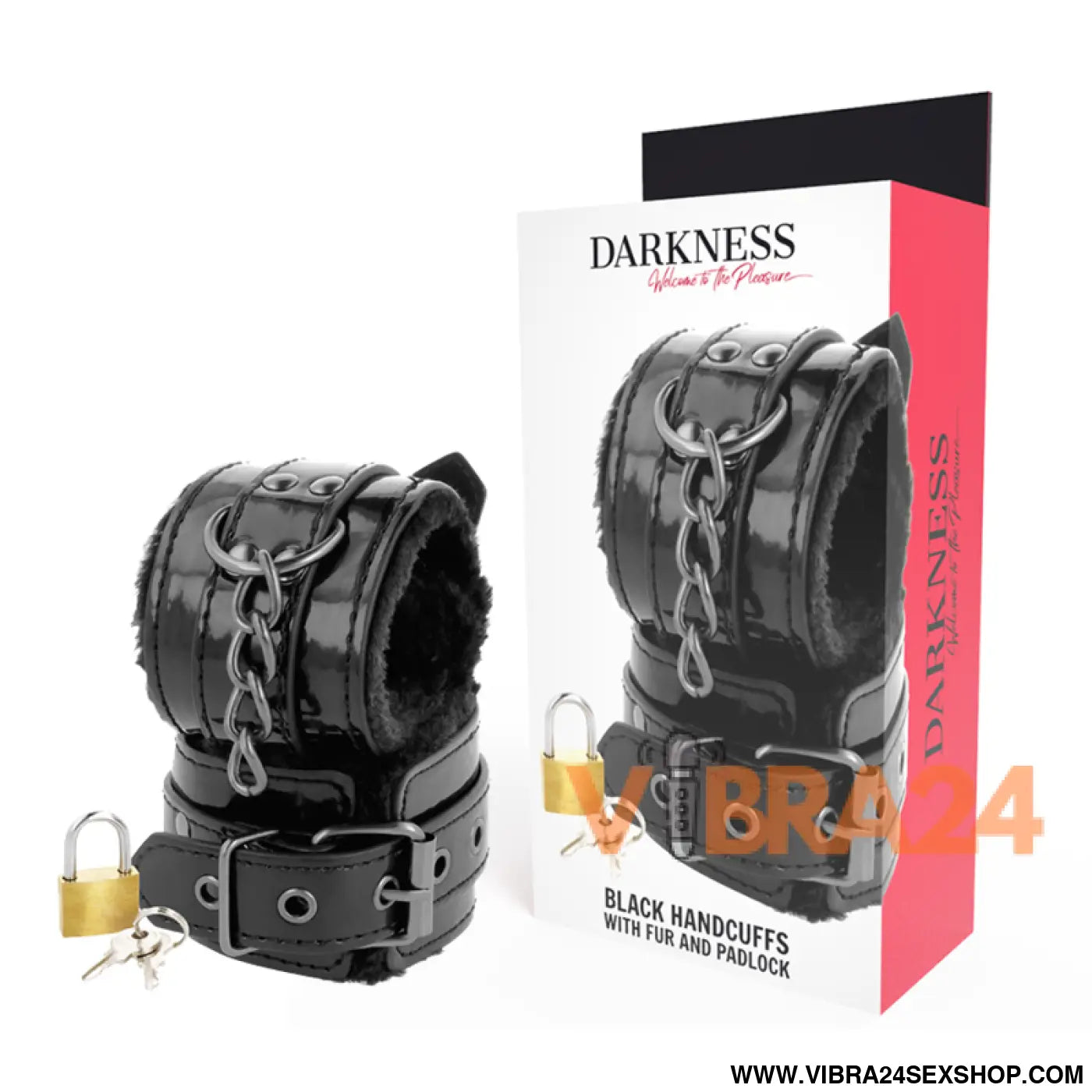 DARKNESS - ALGEMAS DE COURO AJUSTVEIS PRETAS COM CADEADO