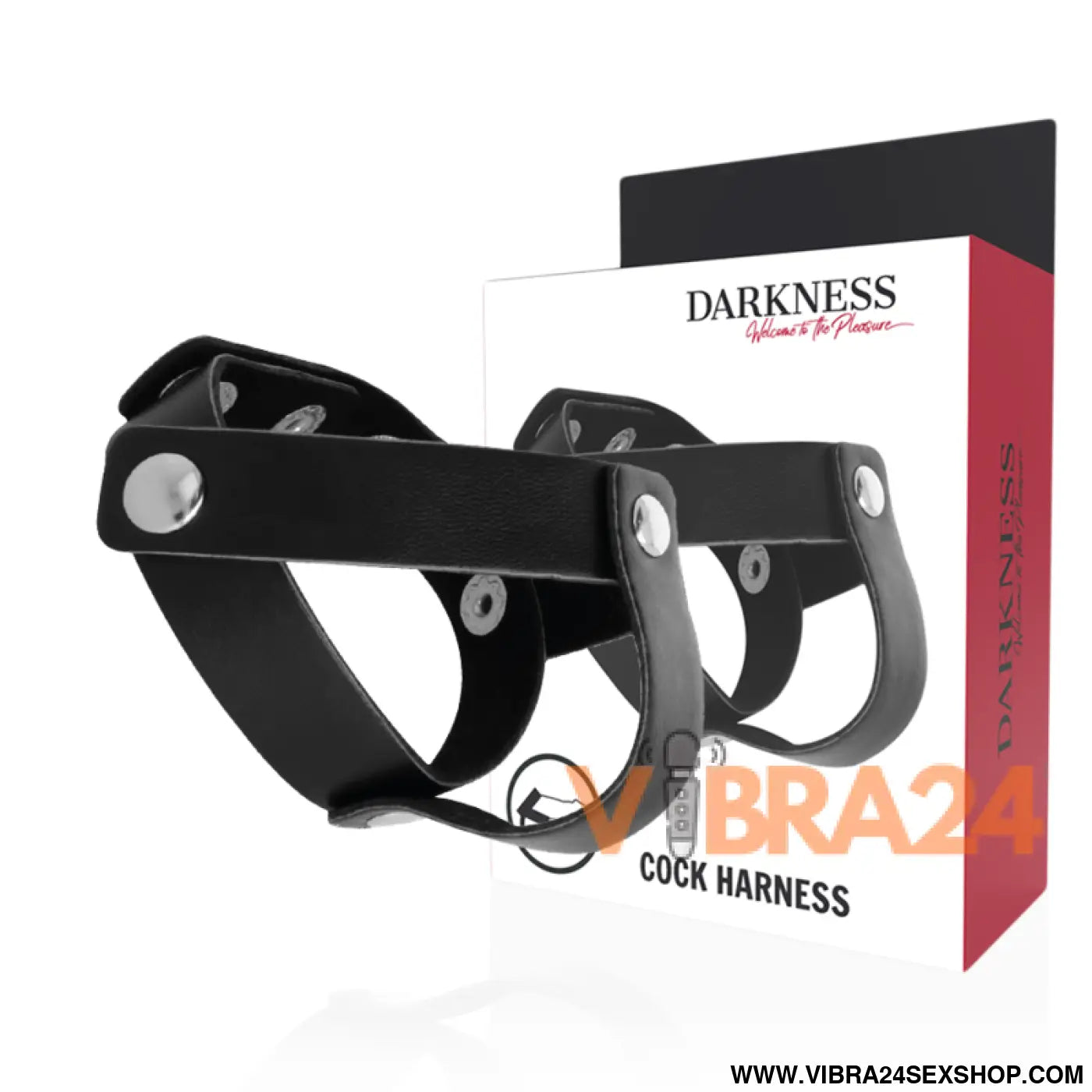 DARKNESS - ANEL DE PELE PARA PÊNIS E TESTÍCULOS