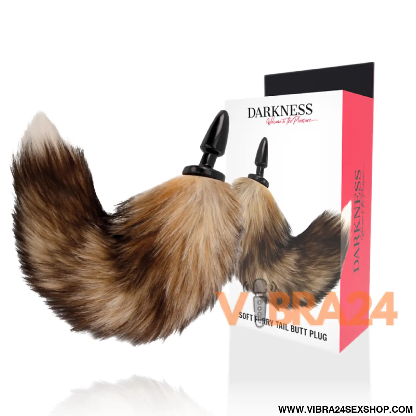 DARKNESS - CAUDA NATURAL COM PLUG ANAL DE SILICONE 10 CM