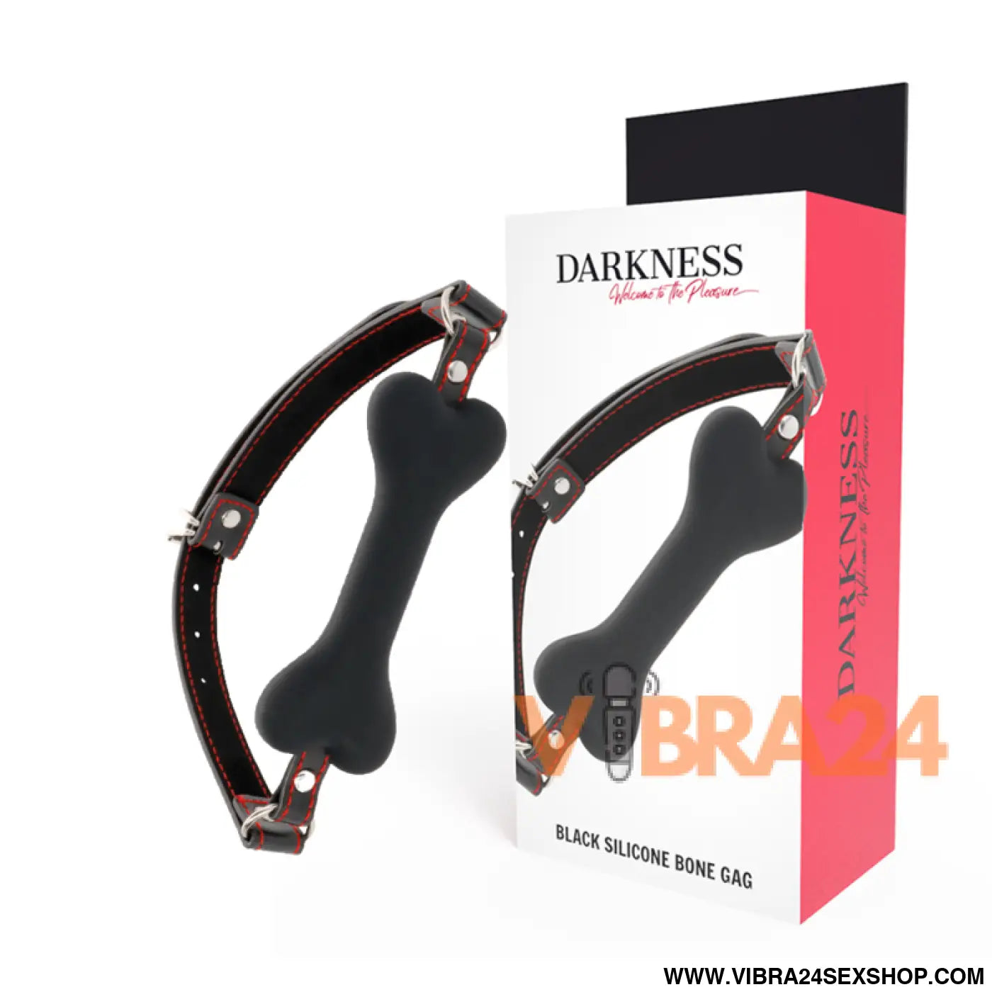 DARKNESS - MORDAÇA DE SILICONE OSSO PRETO