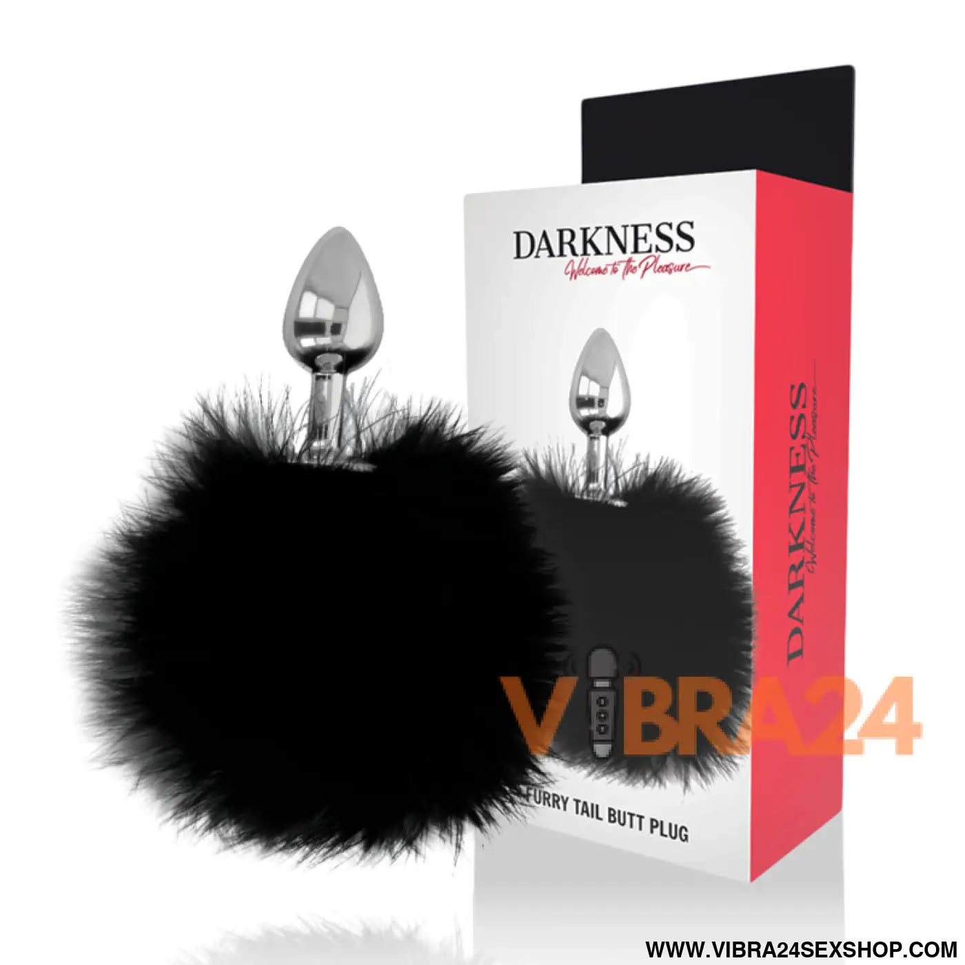 DARKNESS - PLUG ANAL EXTRA COM CAUDA PRETA 7 CM