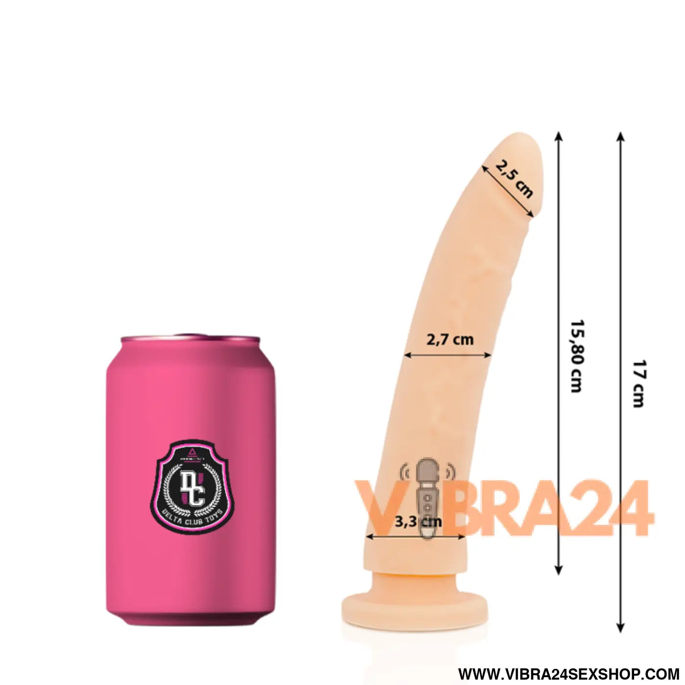 DELTA CLUB - BRINQUEDOS DILDO MÉDICO NATURAL SILICONE 17 CM -O- 3