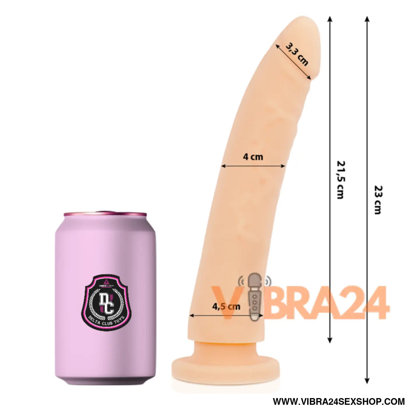 DELTA CLUB - TOYS DILDO MÉDICO NATURAL SILICONE 23 CM -O- 4.5
