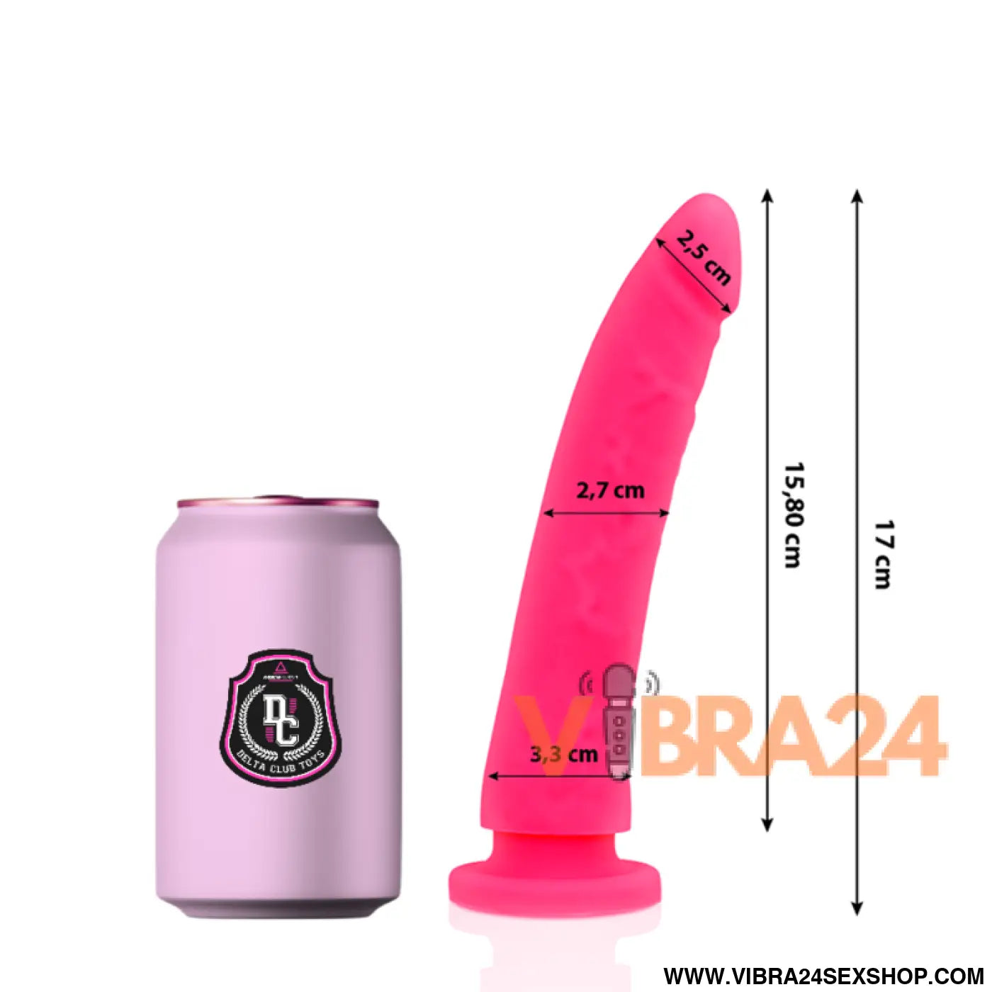 DELTA CLUB - TOYS DILDO MÉDICO ROSA SILICONE 17 CM -O- 3