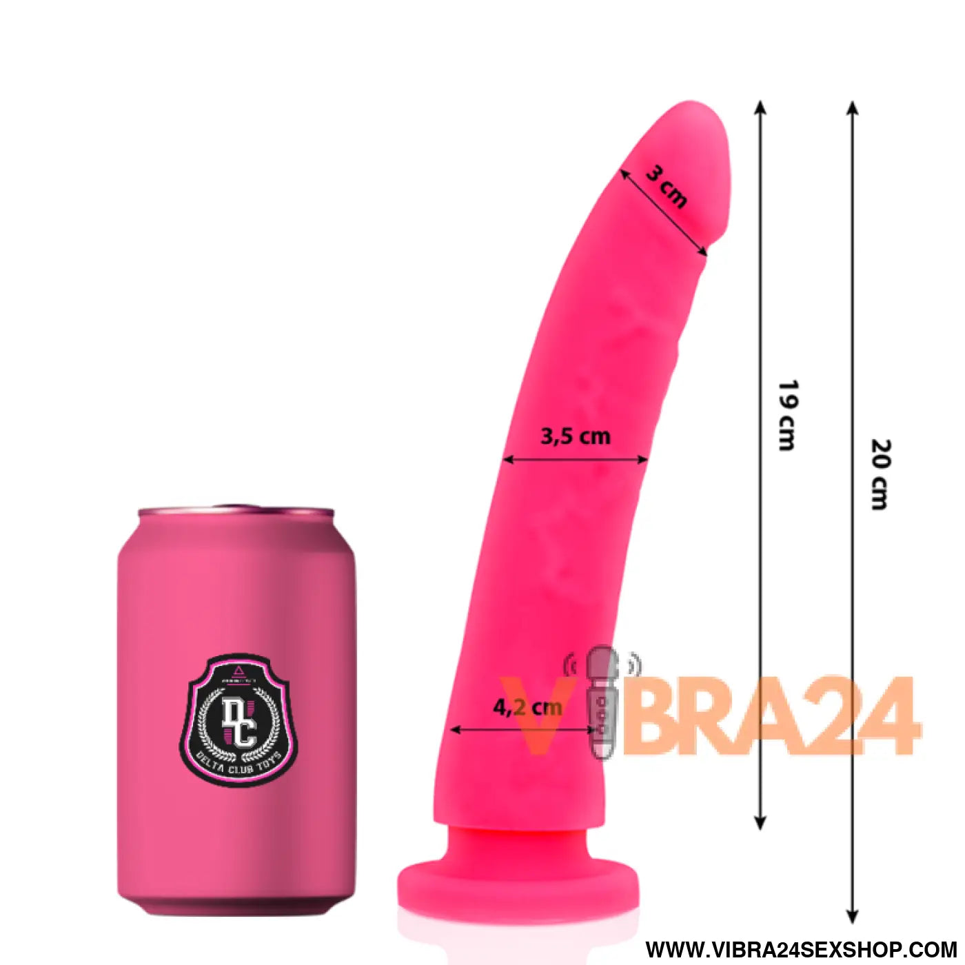 DELTA CLUB -TOYS DILDO MÉDICO ROSA SILICONE 20 CM -O- 4