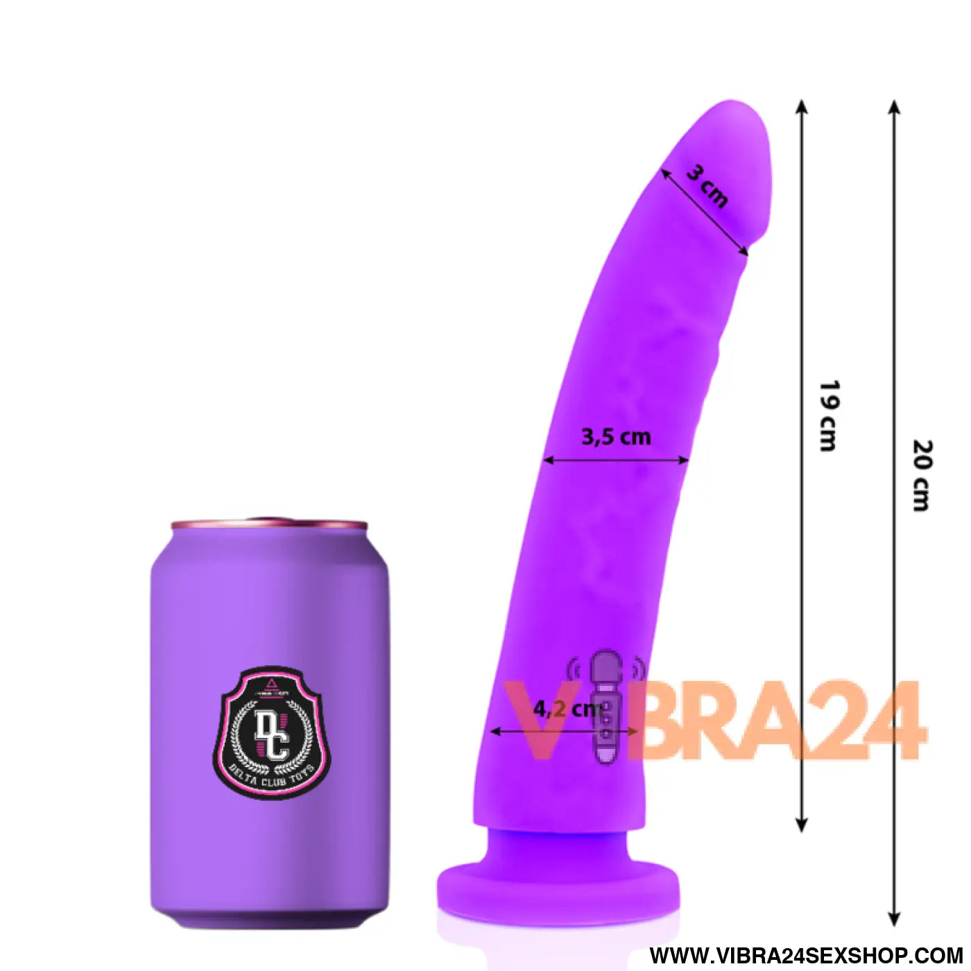 DELTA CLUB - TOYS LILAC DILDO MEDICAL SILICONE 20 CM -O- 4