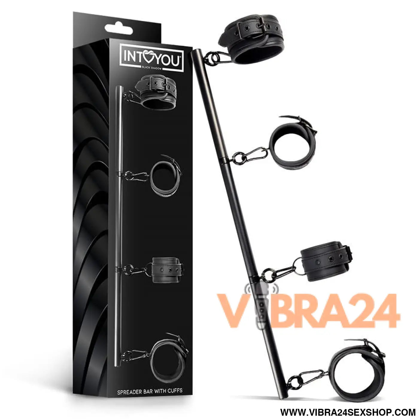 Detachable Rigid Spreader Bar and 4 Neoprene Vegan Leather Cuffs