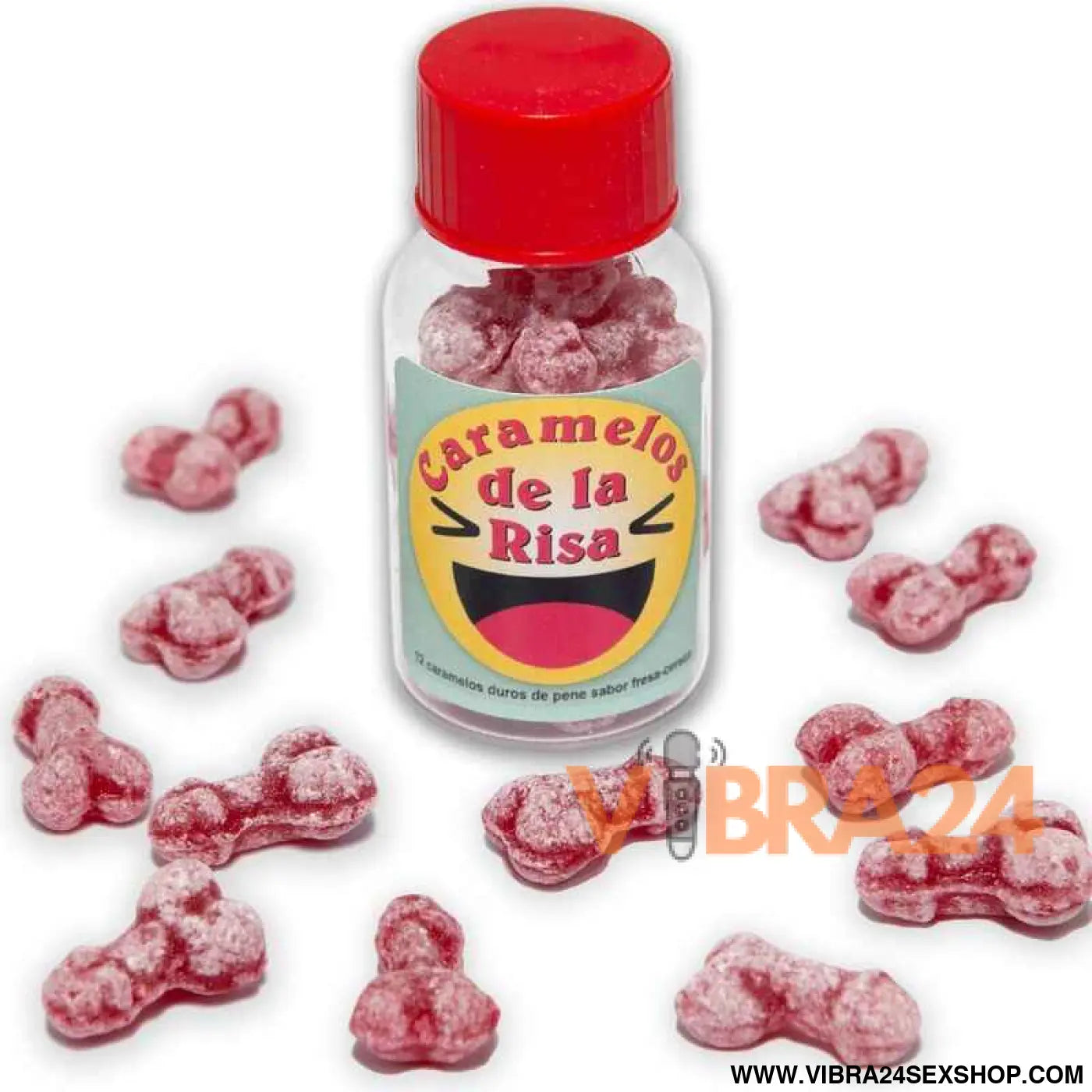 DIABLO PICANTE - 12 DOCES DE RISADA EM FORMA PÊNIS MORANGO/CEREJA