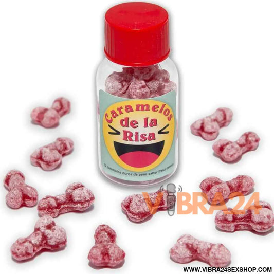 DIABLO PICANTE - 12 DOCES DE RISADA EM FORMA PÊNIS MORANGO/CEREJA