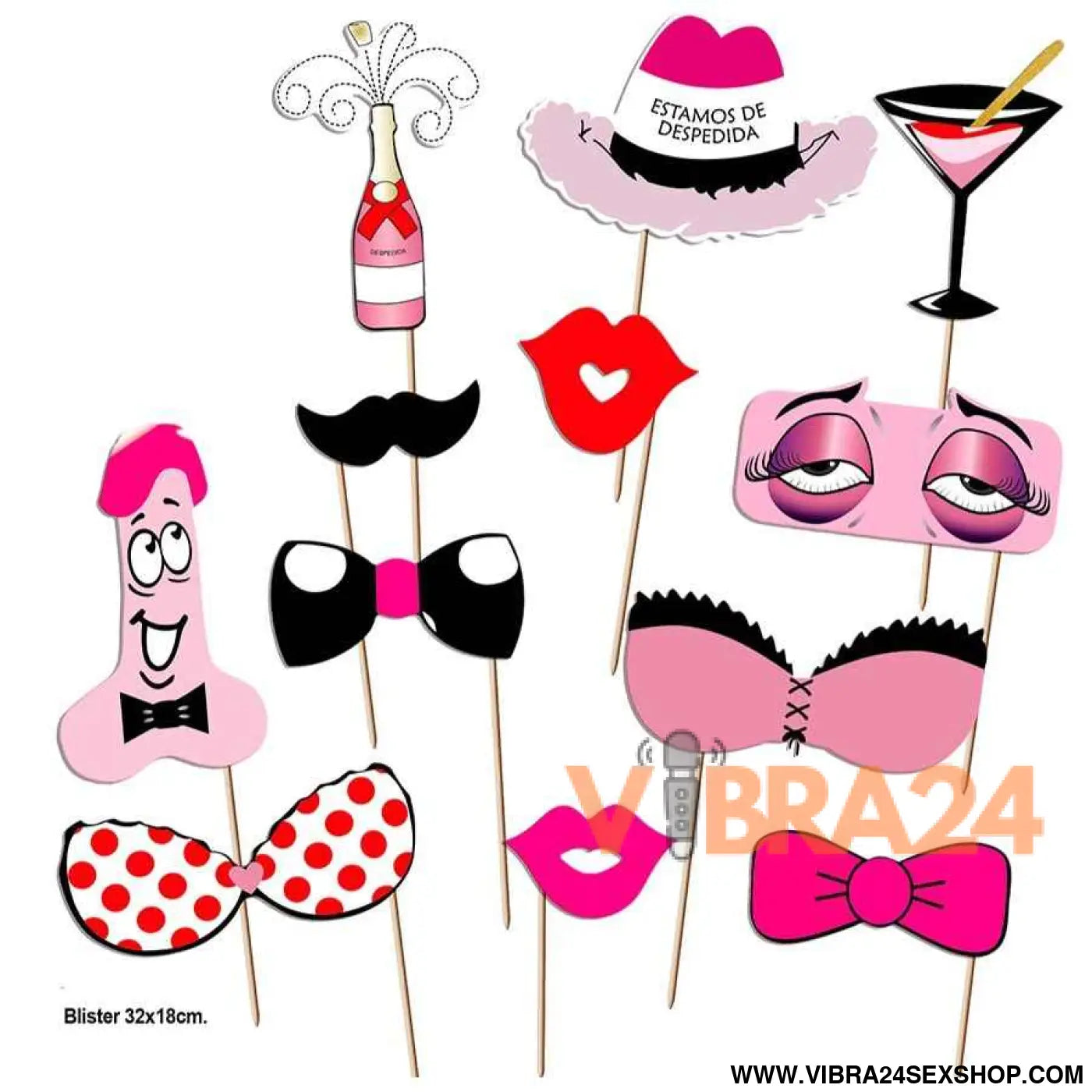 DIABLO PICANTE - CONJUNTO PHOTOCALL PARTY MODELO 1 - 12 UNIDADES