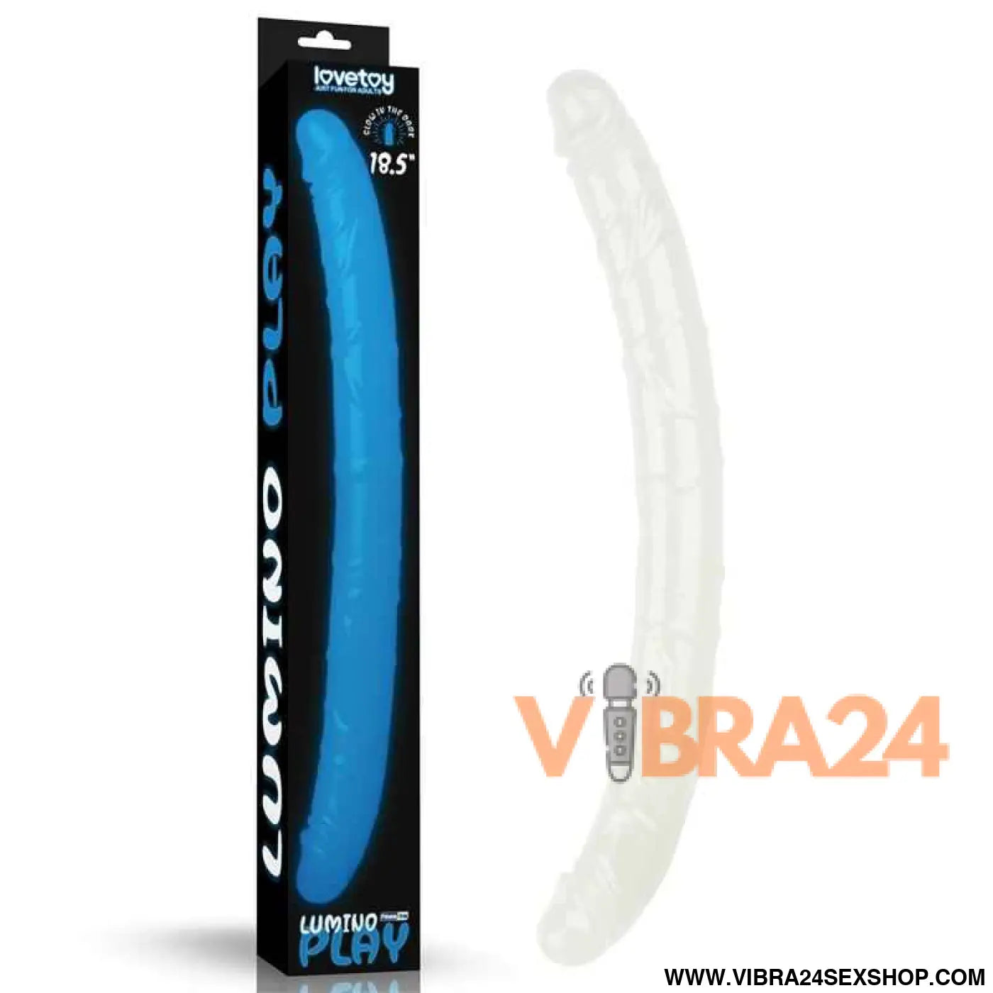 Double dildo Lumino Blue Light 18.5