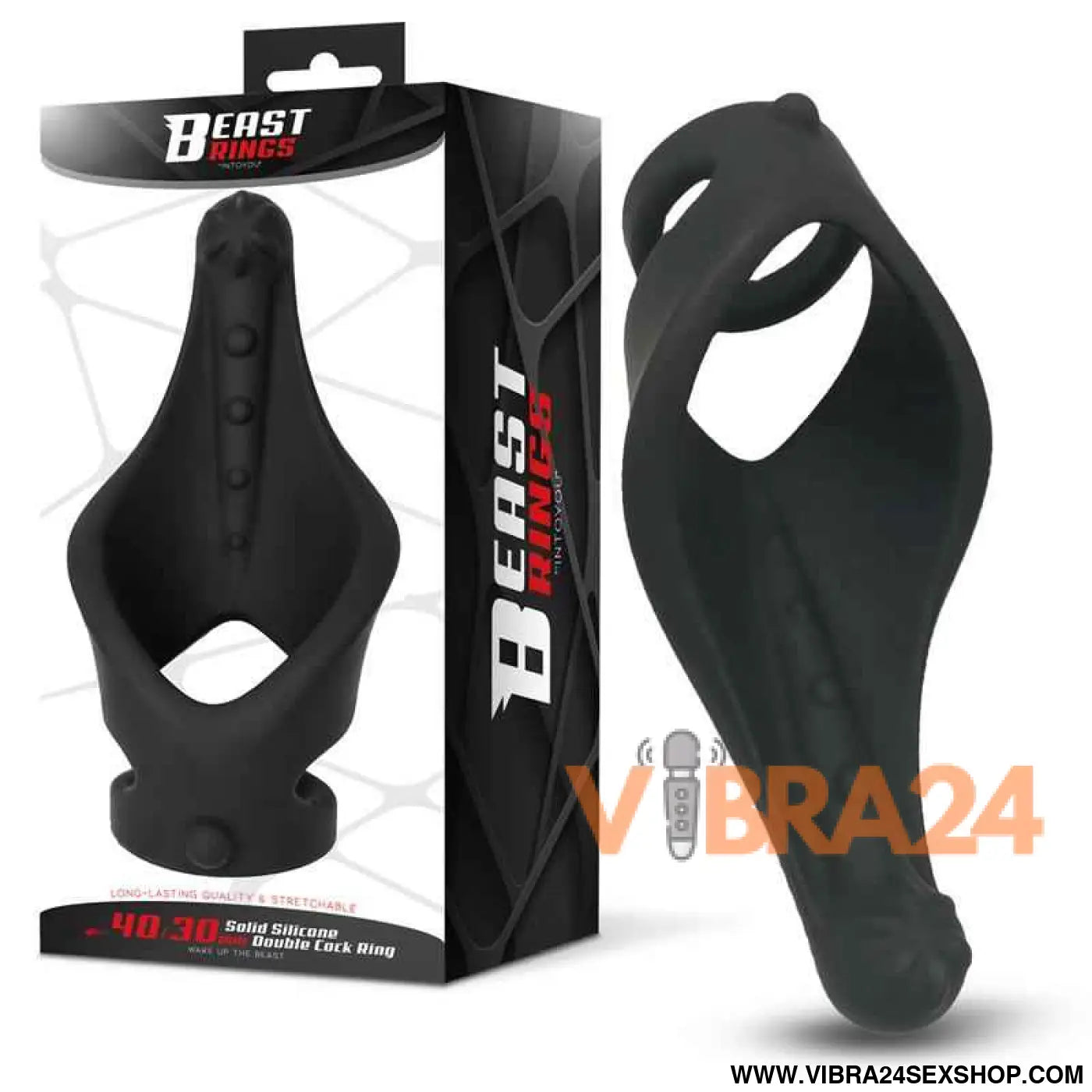 Double Penis Ring Solid Silicone 37/45 mm
