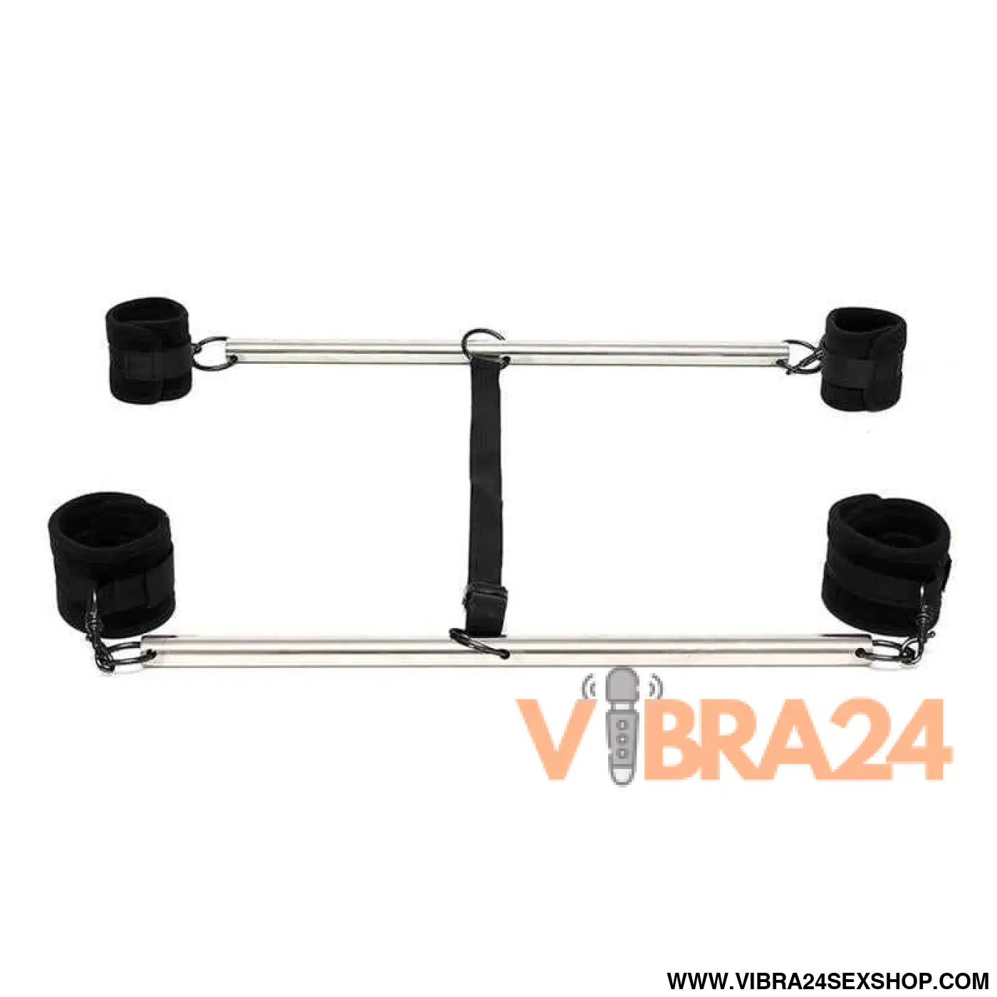 Double Spreader Bar with Cuffs Adjustable Black