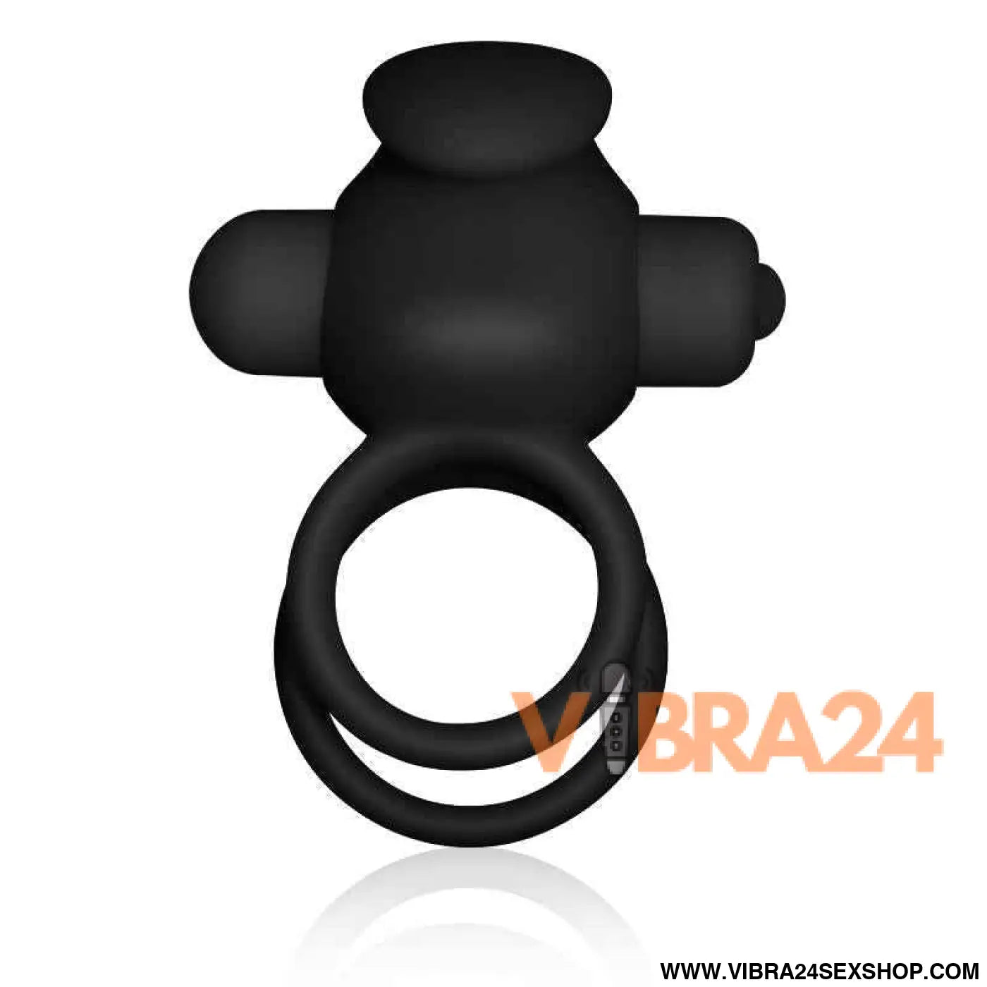 Double Vibrating Cockring Power Clit Duo Black
