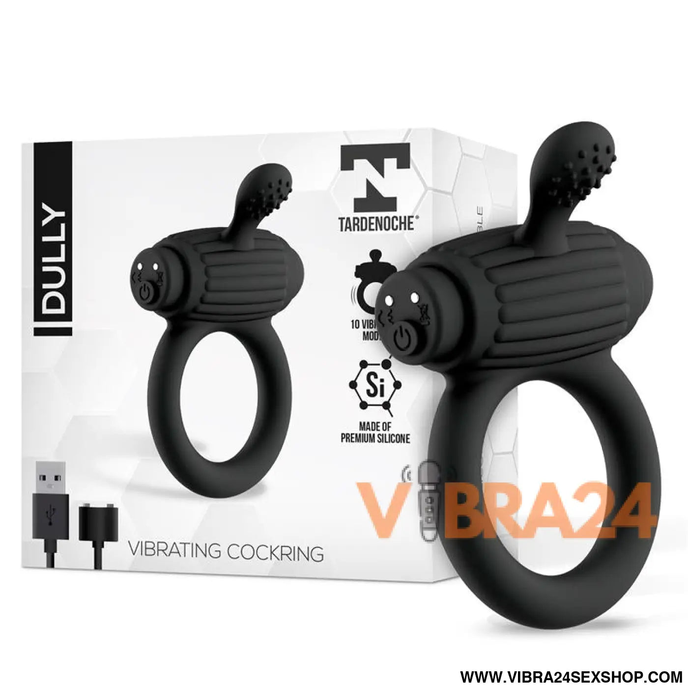 Dully Vibrating Penis Ring Silicone Magnetic USB