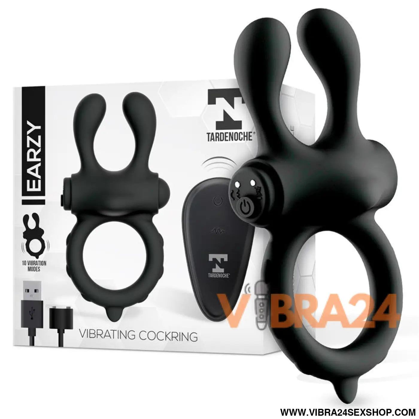 Earzy Vibrating Penis Ring with Remote Control USB Magnetic Silicone