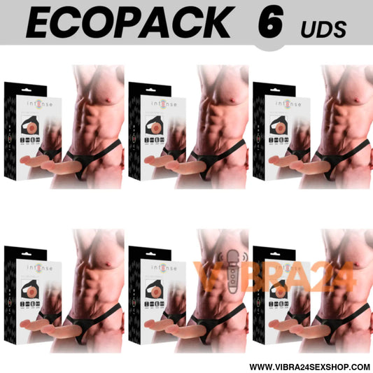 ECOPACK 6 UNIDADES - ARNÊS COM DILDO 18 CM OCO INTENSE