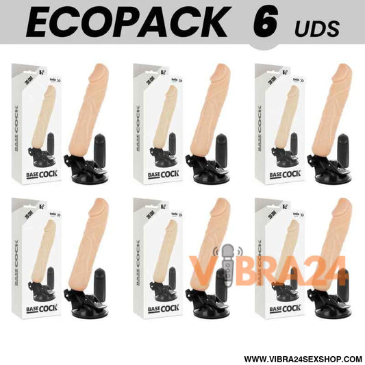 ECOPACK 6 UNIT - BASECOCK VIBRADOR DE CONTROLE REMOTO NATURAL REALISTA 20 CM -O- 4
