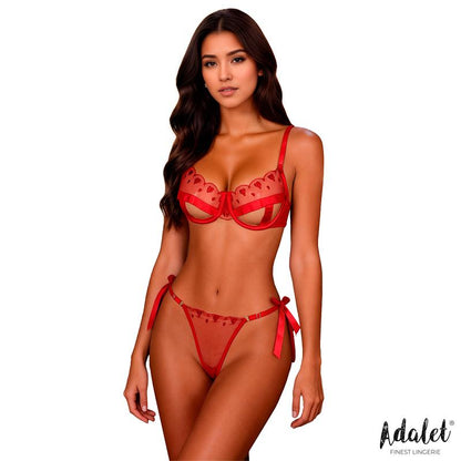Adalet Lingerie – Edwina: Conjunto de Sutiã e Tanga em Vermelho para Confiança e Sofisticação