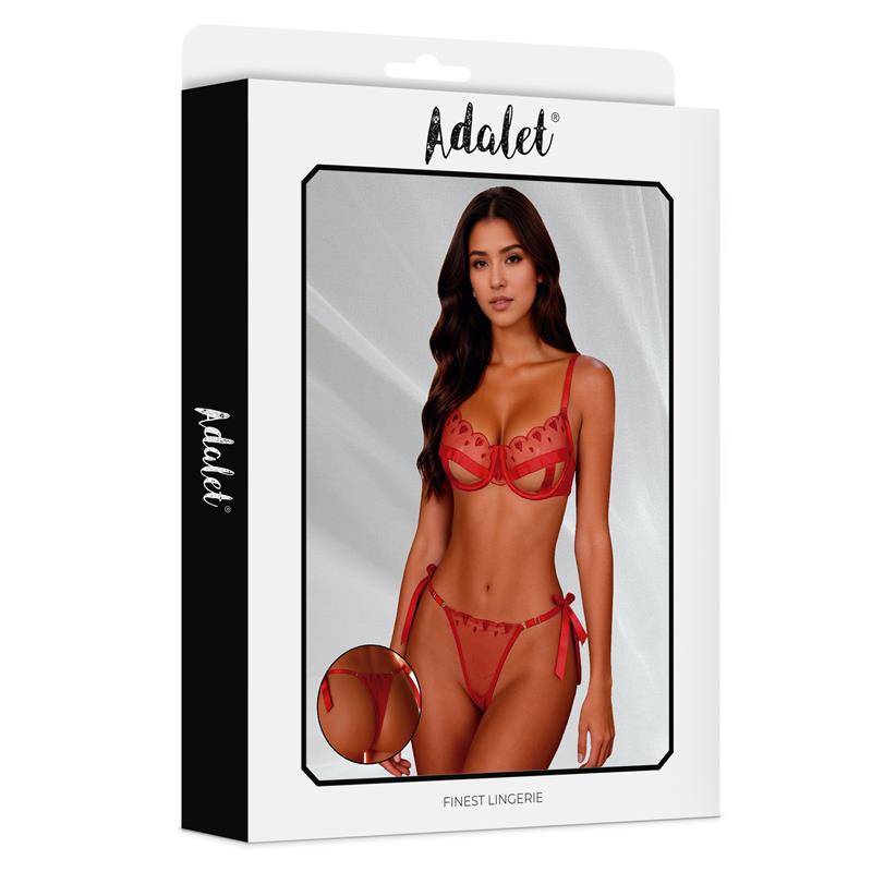 Adalet Lingerie – Edwina: Conjunto de Sutiã e Tanga em Vermelho para Confiança e Sofisticação