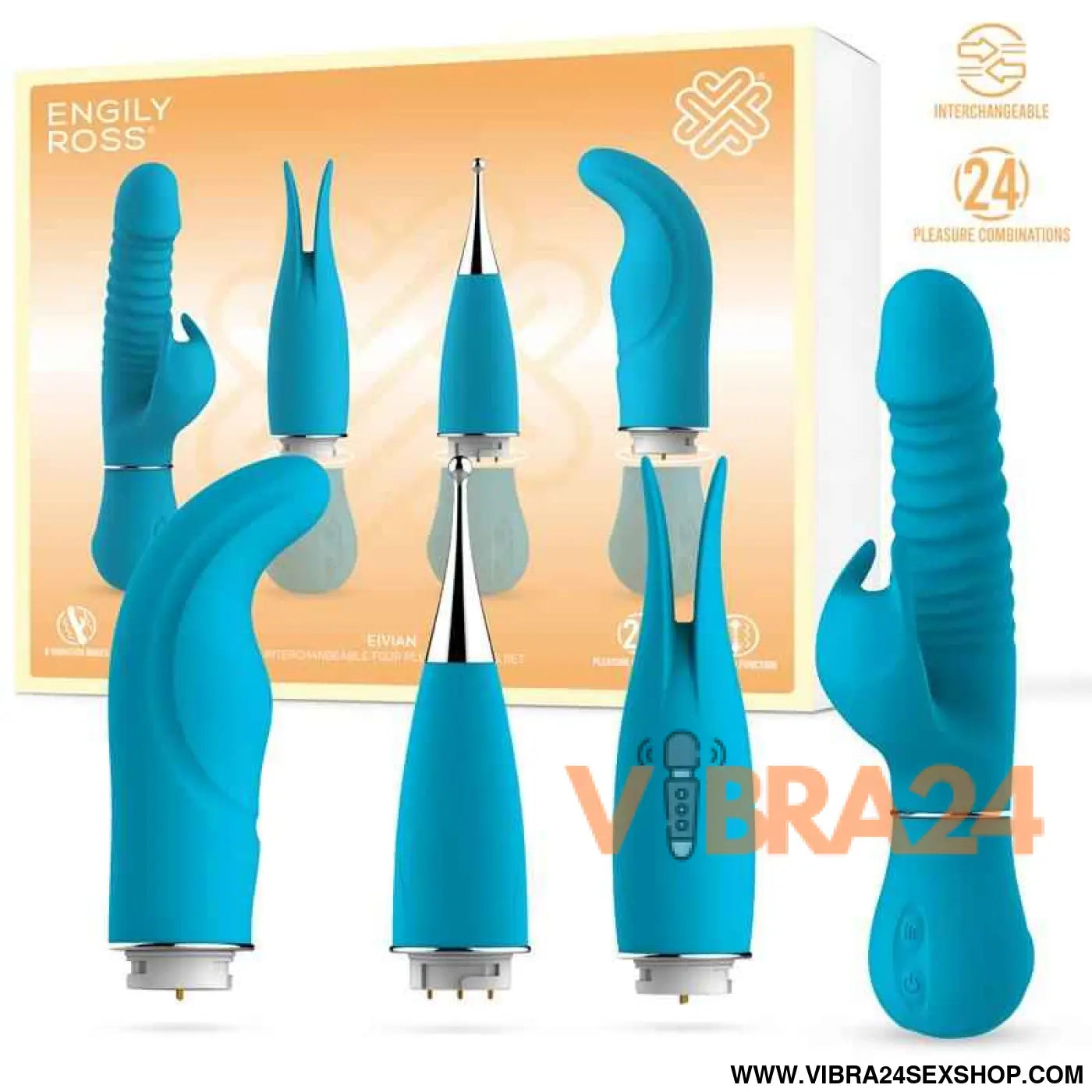 Eivian Interchangeable 4 Pieces Set Vibration and Thrusting