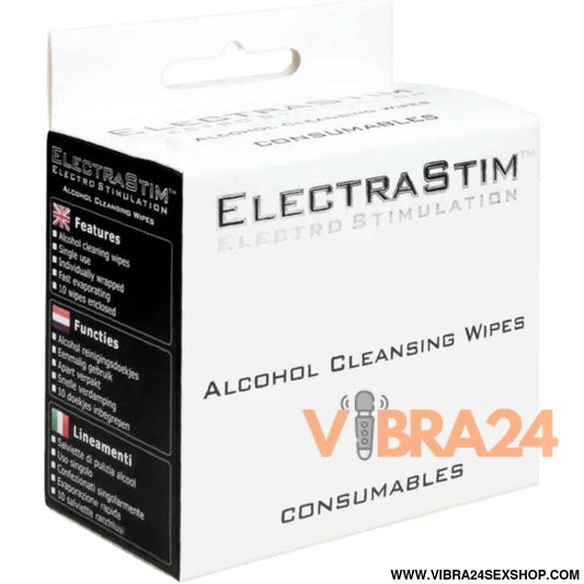 ELECTRASTIM - LENÇOS DE LIMPEZA COM ÁLCOOL 10 UNIDADES