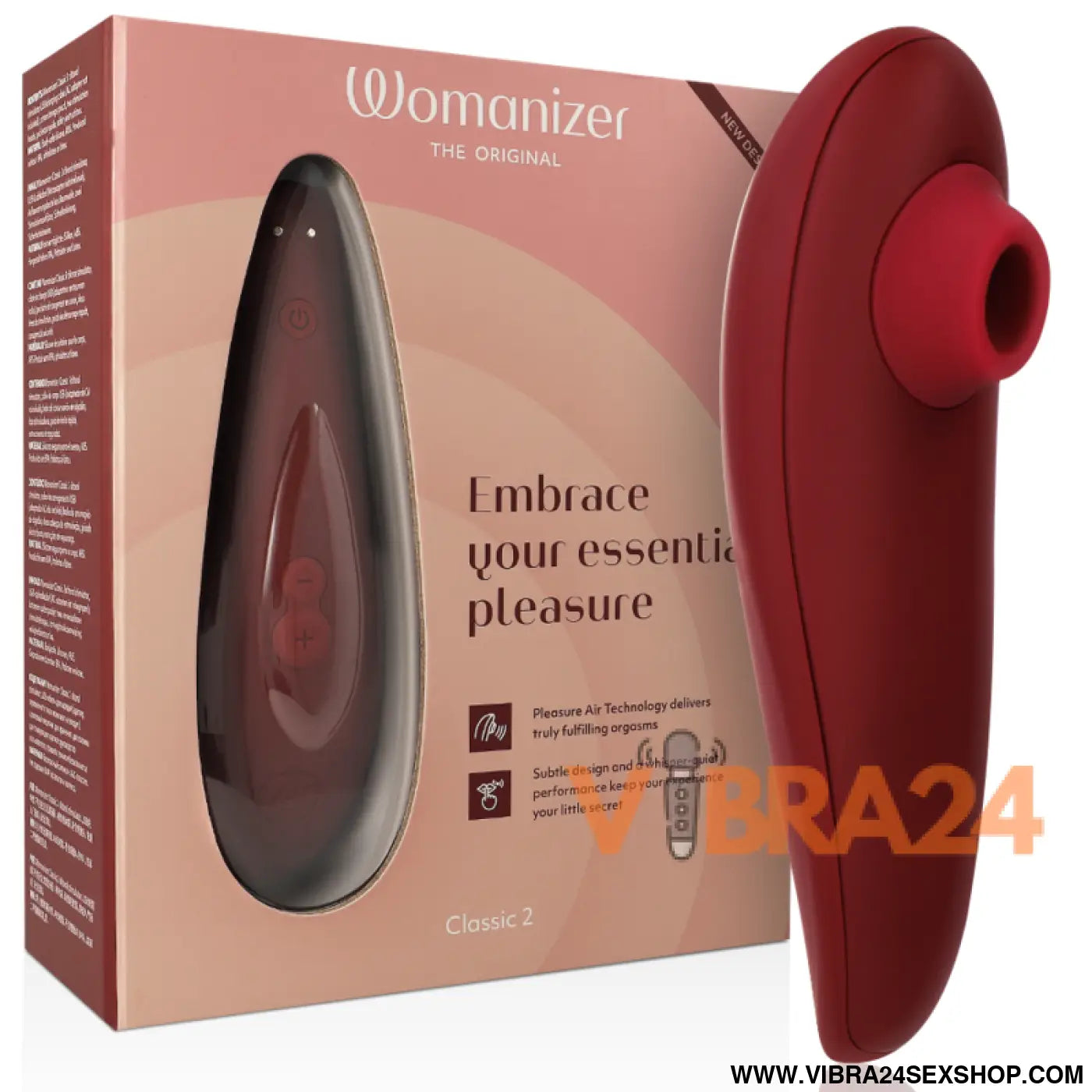 WOMANIZER - CLASSIC 2 ESTIMULADOR CLITORIAL BORDEAUX - VIBRA24 SEXSHOP