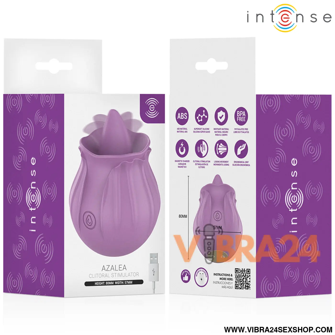 Estimulador em forma de rosa Intense Azalea com 10 vibrações