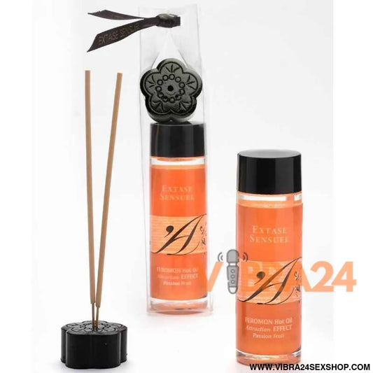 EXTASE SENSUAL - ÓLEO DE MASSAGEM EFEITO CALOR COM FEROMÔNIOS MARACUJ 100 ML