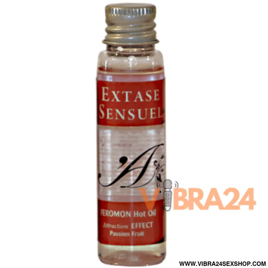 EXTASE SENSUAL - ÓLEO DE MASSAGEM EFEITO CALOR COM FEROMÔNIOS MARACUJ VIAGEM 35 ML