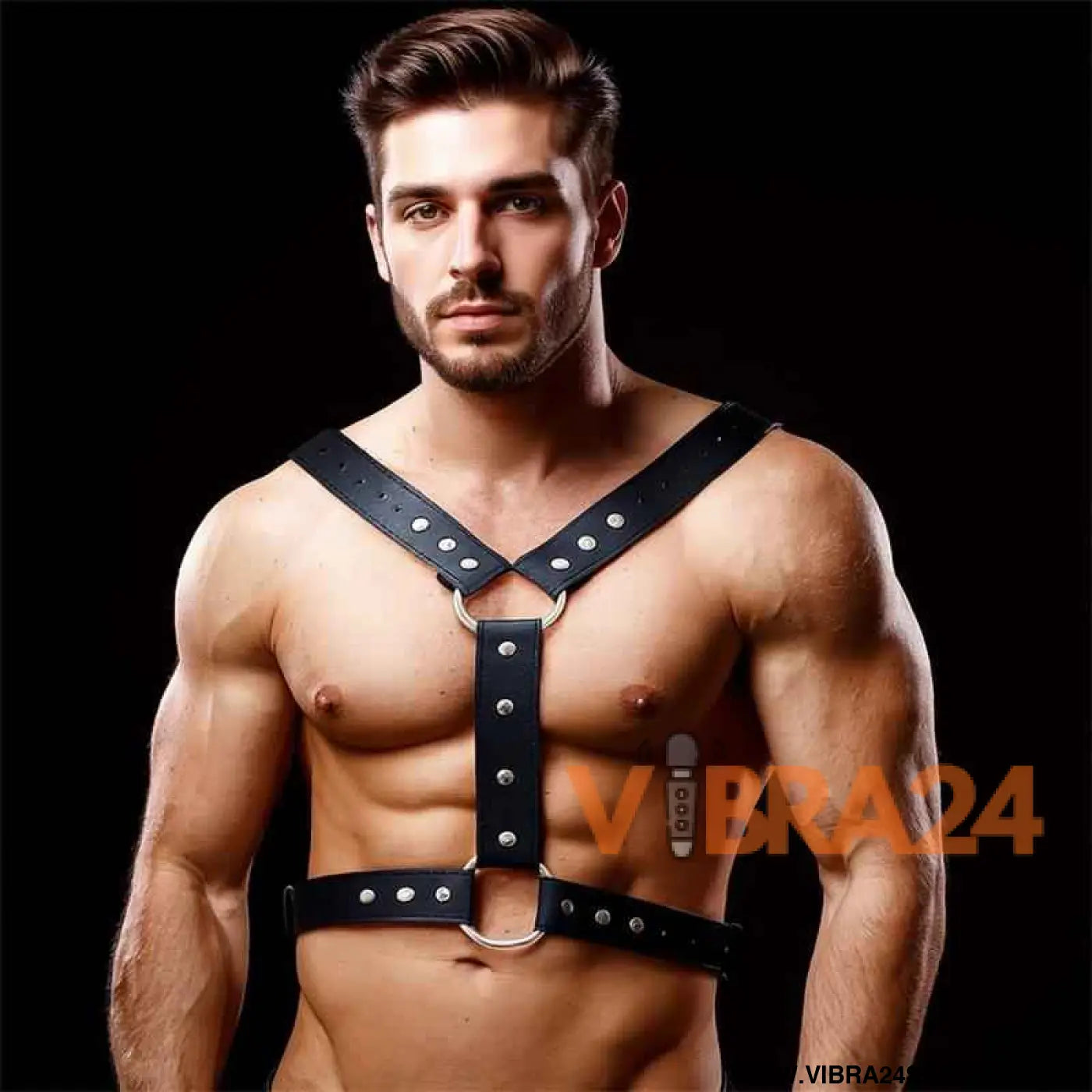 Fabrio Male Chest Bondage Harness Vegan Leather