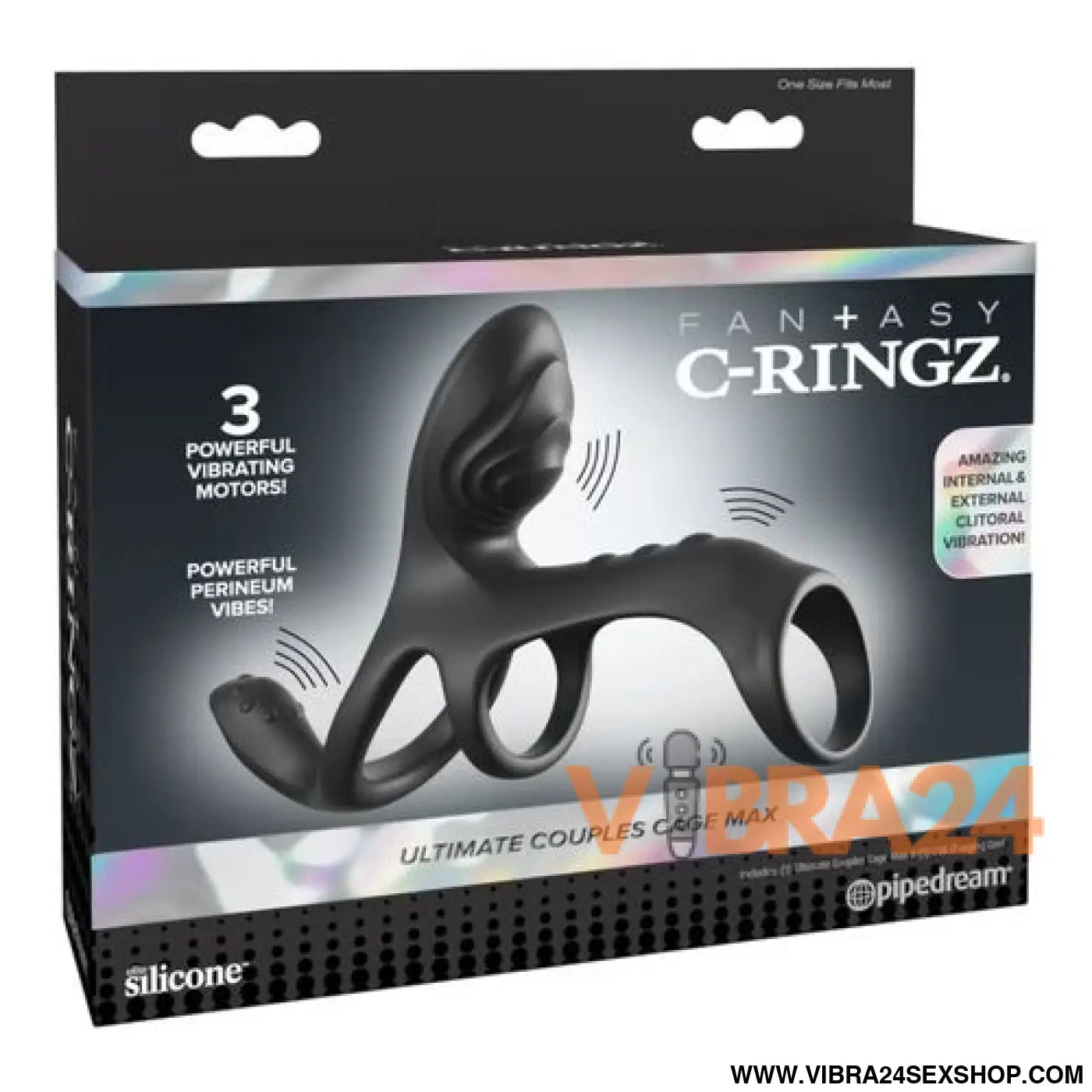 FANTASY C-RINGZ - ULTIMATE COUPLES CAGE MAX ANEL PENIANO VIBRATÓRIO 19,5 CM