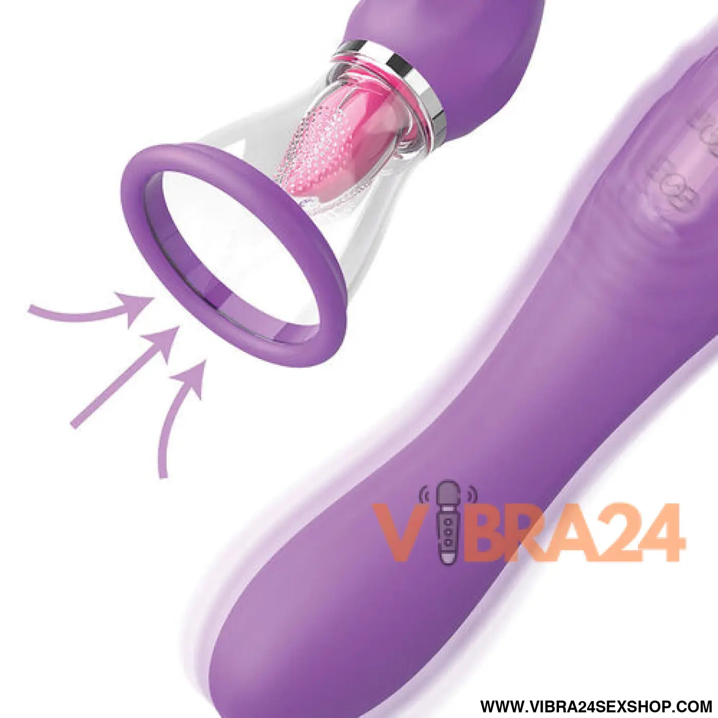 FANTASY FOR HER - MANGUEIRA DE SUCÇÃO MAX PLEASURE COM LÍNGUA ESTIMULANTE ROXA