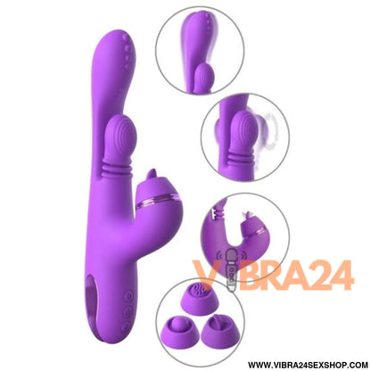 FANTASY FOR HER - VIBRADOR COELHO INTIMOTION PULSE PRO VIBE ROXO